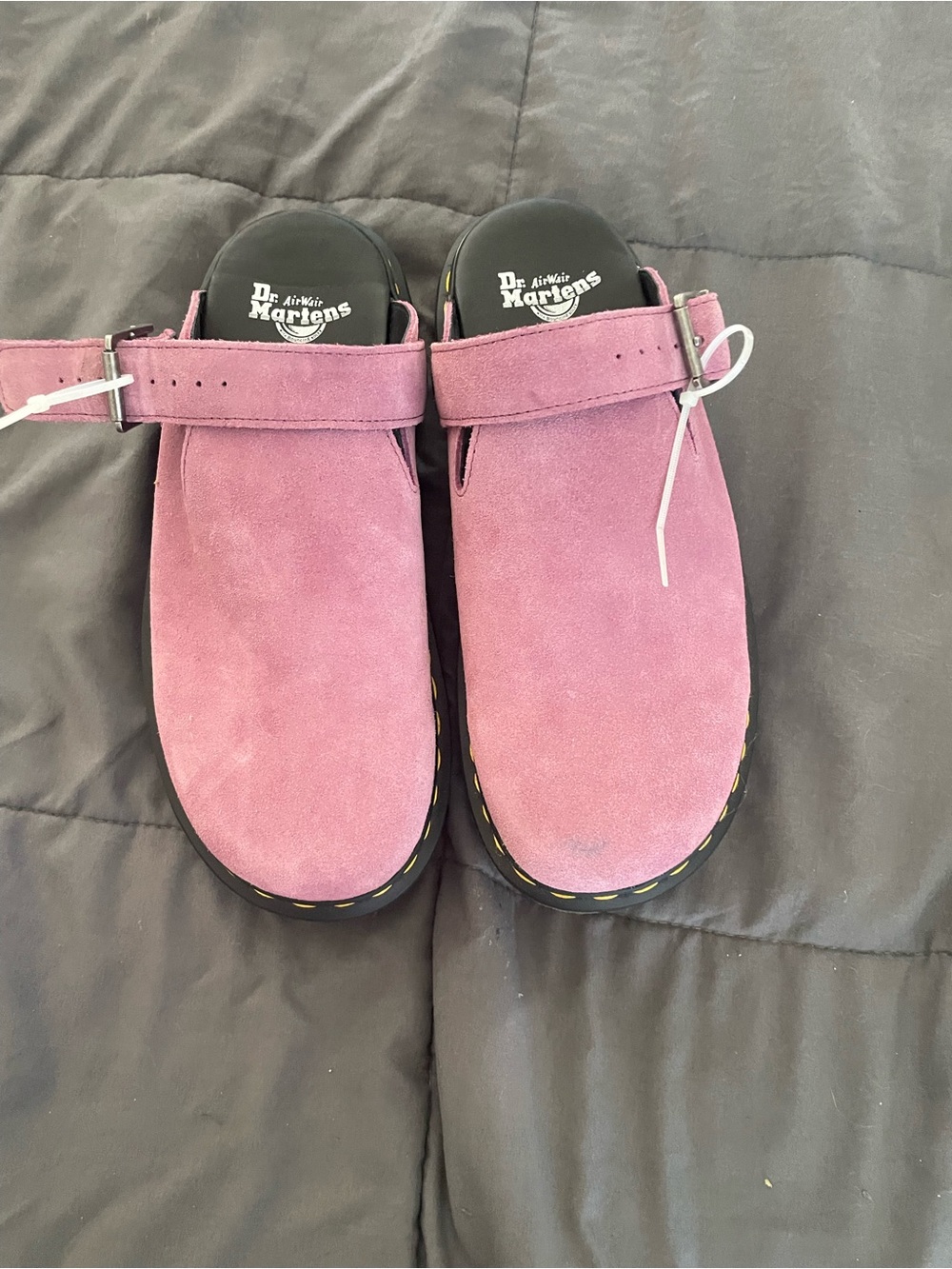 Dr. Martens Zebzag Pink Suede Mules - Picture 6 of 13